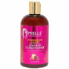 Mielle Organics Pomegranate and Honey Leave-In Conditioner penetrates each hair strand adding moisture and sealing it in. Not only does this product add shine, it prevents frizz without weighing down the hair and aids in detangling. Moisturizes Conditions Detangles Color-Safe, pH Balanced Free of Sulfates, Parabens, Phthalate, Mineral Oil, Silicone, Gluten and Artificial Colors Directions: Apply a generous amount to sectioned hair after conditioning. Work through with wide tooth comb. Leave-in a Mielle Organics, Babassu Oil, Organic Hair Care, Curly Hair Types, Type 4 Hair, Hair Care Brands, Rosemary Mint, Benzoic Acid, Sulfate Free Shampoo