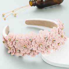 - Applique design
- Rhinestone embellished
- Length: 6.2 inch, Width: 4.9 inch
- Material: 100% Polyester, 100% Zircon Bohemian Flower Crown, Retro Headband, Flower Tiara, Wedding Hairband, Romantic Wedding Hair, Wedding Charm, Fairy Fashion, White Headband, Leather Flowers