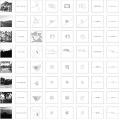 several black and white images are shown in the form of squares with different lines on them