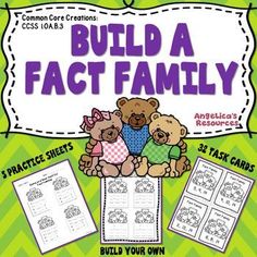 build a fact family with three teddy bears