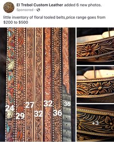 Leather Patterns, Leather Tools, Belt Design, Leather Work, Leather Pattern, Tooled Leather, Leather Belts, Custom Leather