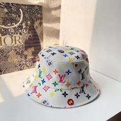 Louis Vuitton Bucket Hat, Summer Bucket Hat, White Bucket Hat, Louis Vuitton Hat, Designer Caps, Summer Bucket, Hat For Man, Luxury Accessories, Glasses Fashion