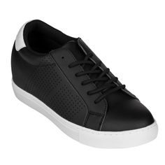 Elevator shoes height increase CALTO - H0831 - 2.6 Inches Taller (Black) - Lightweight Dynamic High-top Sneakers With Perforations, Sporty Sneakers With Perforations For Streetwear, Sporty Streetwear Sneakers With Perforations, Sports High-top Sneakers With Perforated Toe Box, Custom High-top Sneakers With Perforated Toe Box, Black Perforated Sneakers For Streetwear, Modern Custom Sneakers With Perforations For Streetwear, Custom Mid-top Sneakers With Perforations For Sports, Mid-top Custom Sneakers With Perforations For Sports