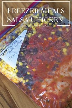 the freezer meals salsa chicken are ready to be eaten