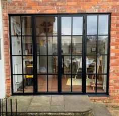 French Doors French Metal Doors, French Doors Modern, Metal Patio Doors, Black French Patio Doors, French Windows Kitchen, Modern Farmhouse French Doors, Black French Doors Exterior, Black Aluminium Doors, Black French Door