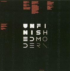 an advertisement with the words unfinishish and emo written in white on a black background