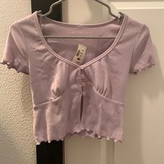 Light Purple,Xs Crop Top, Never Worn With Tags Thrifting Manifestation, Pink Ladies Outfit, Off The Shoulder Tee, Purple Tops, Turtle Neck Crop Top, Purple Tank Top, Tank Top Blouse, Purple Tank, Cute Crop Tops