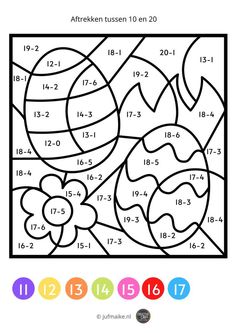 the color by number worksheet for children to learn numbers and colors with pictures