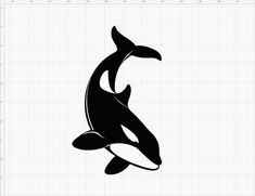 an orca whale is shown in the shape of a circle on graphing paper