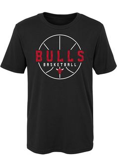 Kids, show your support for your favorite team in this Chicago Bulls Boys Black Short Sleeve Tee! This T-Shirt features a screen print team graphic, so everyone will know you cheer for the Chicago! This is the perfect Chicago Bulls Boys T-Shirt for wearing from every day to game day. Go Bulls! Screen print team graphic, Ribbed neckline, Crew neck, Short sleeve, Finished hem, Perfect for any young sports fan!, 100% COTTON, 8 Black T-shirt With Team Logo For Fans, Black Cotton T-shirt With Team Logo, Black T-shirt With Team Logo For Game Day, Screen Print Fan Apparel T-shirt, Black Cotton Sports Fan T-shirt, Fan Gear T-shirt With Screen Print, Black Graphic Tee With Team Logo, Black Team Spirit T-shirt For Game Day, Black Collegiate T-shirt For Sports Events