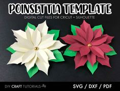 paper poinsettia templates for cricut and silhouette - svg / dxf