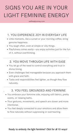 True Feminine Energy, Embracing Feminine Energy, Be More Feminine Tips, Feminine Energy Affirmation, Feminine Energy Traits, How To Be More Feminine Tips, Light Feminine Energy, Quotes For Growth, Aesthetic Healing