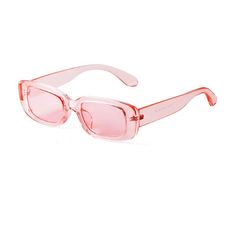 Retro Narrow Rectangle Sunglasses - TRANSPARENT PINK - Save Glasses Y2k, 90s Sunglasses, Tortoise Shell Glasses, Moto Vintage, Shell Frame, Sunglasses Women Vintage, Cycling Sunglasses, Retro Glasses, Rectangle Sunglasses