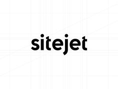 the word sitejet is written in black on a white background