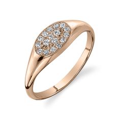 DESCRIPTION The diamond pave signet ring is a sparkly update on a classic style. Traditionally a signet ring was engraved with the family crest and worn by men on the pinky, functioning as a seal to sign documents when dipped in wax. So scratch all of that, you can wear this on any finger and let the diamonds be your personal crest of "I'm a sparkly soul inside and out." GEMSTONE 17 Pavé Set Stones, 0.08tcw. H-I / SI White Diamond. METAL 2.2-2.4g 14k Solid Yellow, White or Rose Gold.100% Certifi Oval Stone Ring, Geode Jewelry, Diamond Signet Ring, Black Wedding Band, Rainbow Bracelet, Pave Ring, Starling, Moon Star, Oval Stone