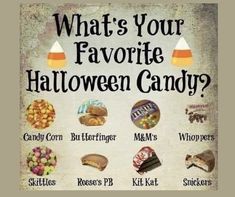 what's your favorite halloween candy? poster with the words, what's your favorite halloween candy?