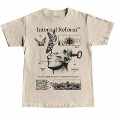 This tee is comfortable and helps one spread the message and serve as a reminder to work on yourself. This positive tee is designed by Connor Tomatoes and says Internal Reform. T Shirt Outfit For Men, Positive Tees, T Shirt Outfit, Outfit For Men, Mia 3, Dark Khaki, Tshirt Outfits, Vintage Tee, Dream Clothes