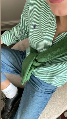 Green Striped Shirt Outfit, Style Guru, Stay Young, Fashion Mistakes, A Style, Fall Fashion Trends, Looks Style