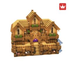 an image of a house made out of wood and plants on the outside, with text overlay that says minecraft