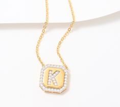 Texting and email are fine -- but to really show that special someone how you feel, this sparkly initial pendant is our favorite kind of love letter. Jennifer Miller, Initial Pendant, Love Letter, Initial Necklace, Love Letters, Of Love, Cubic Zirconia, Initials, Gold Plate