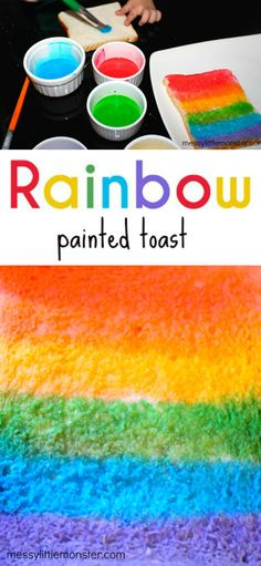 the rainbow painted toast recipe is ready to be made in minutes and it's so delicious