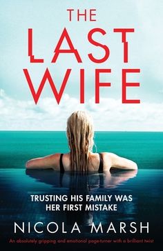 the last wife book cover with woman sitting in water looking out to sea on cloudy day