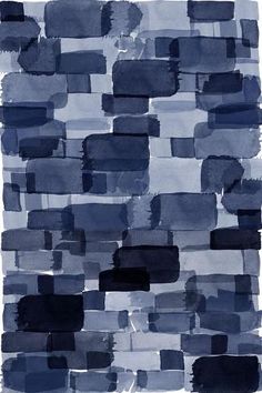 an abstract painting with blue and gray squares