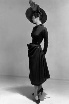 Dress by Christian Dior, 1948 (New Look Style) Photo by | Art.com Dazzling Dresses, New Look Style, Dior New Look, Fashion 60s, New Look Fashion, Vintage Fashion 1950s, House Of Dior, 1940's Fashion