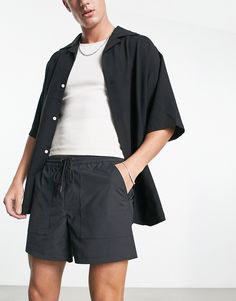 Shorts by PACSUN Your new go-to Regular rise Elasticated drawstring waist Functional pockets Regular fit Black Shorts With Functional Drawstring For Summer, Greek Summer, Volleyball Shorts, Summer Boy, Body Fit, Signature Style, Men Fashion, Pacsun, Drawstring Waist