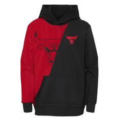 Your young Chicago Bulls fan will have no match in style with this Unrivaled Split hoodie. It features the team's logo over a bold two-tone design. When the weather cools, your kiddo's fashion will still be on fire with this Chicago Bulls hoodie. Imported Long sleeve Midweight hoodie suitable for moderate temperatures Screen print graphics Officially licensed Pullover Brand: Outerstuff Front pouch pocket Hooded Material: 60% Cotton/40% Polyester Machine wash with garment inside out, tumble dry l Team-colored Long Sleeve Hoodie For Fans, Long Sleeve Hoodie With Team Logo For Fans, Team Logo Hoodie For Fan Gear, Team Logo Hoodie Long Sleeve Fan Gear, Fan Gear Hoodie With Team Logo, Team-colored Long Sleeve Hoodie For Streetwear, Team-colored Crew Neck Hoodie For Winter, Winter Fan Apparel Hoodie, Winter Fan Merchandise Hoodie