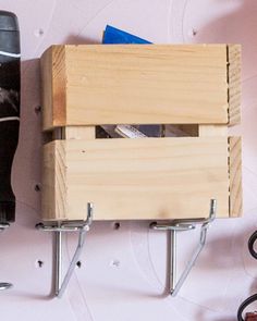 Pegboard Storage Hacks: 5 Ways To Make Cheap DIY Pegboard Baskets Hang Pegboard, Pegboard Baskets, Pegboard Bins, Diy Pegboard, Pegboard Storage, Sewing Room Storage, Pegboard Organization, House To Home, Pegboard Accessories