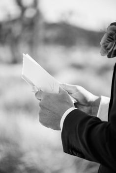 Groom reading vows with a vow book This Kind Of Love, Bridal Veil Falls, Hawaii Destination Wedding, National Park Elopement, Park Elopement