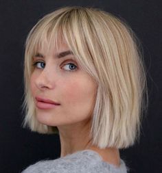 Straight Wispy Bob with Bangs Womens Short Bob Hairstyles, Bob Hairstyles With Bangs, Polished Hair, Short Bob Haircuts, Short Bob Wigs, Blonde Bobs, Haircuts With Bangs