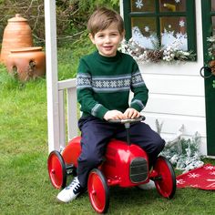 Bestseller! This stylish Fairisle sweater is a perfect way to stay warm in cold weather. Made from a premium cotton, it features a forest green, blue, and ivory fairisle design. With ribbed neck cuffs and bottom hem, this sweater is the perfect playful piece for your child's wardrobe. Coordinating playsuit available for baby boy. Gender Neutral Outfits, Princess Dress Fairytale, Flower Girl Outfits, Kids Pajamas Girls, Holiday Lookbook, Nautical Looks, Nautical Dress, Pink Ivory, 1st Birthday Outfits