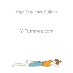 a woman is doing yoga on her stomach