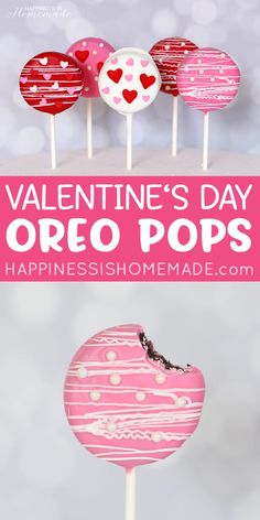 valentine's day oreo pops with hearts on them