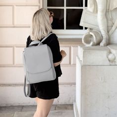 Calm the commute chaos. The ultimate from work to evening bag with the functionality to be worn as a backpack, handbag or a shoulder bag. The multi-wear laptop bag is made with a faux leather exterior and a soft velvet padded lining to ensure your laptop stays safe whilst on-the-go. With space inside for your laptop (up to 15 inch), your phone, multiple pens, cables as well as a large zipped pocket, this bag is not only stylish but super practical. At the front there is a large zipped pocket for Versatile Leather Backpack With Detachable Strap For Work, Versatile Backpack Laptop Bag For On-the-go, Soft Leather Standard Backpack For Office, Versatile Backpack With Detachable Strap For Work, Versatile Satchel Backpack For Commuting, Commuting Backpack Shoulder Bag, Leather Backpack With Removable Pouch For Work, Versatile Laptop Bag For Commuting, Commuting Shoulder Bag Backpack