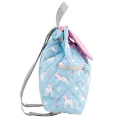 "Quilted Unicorn Backpack Send your little one off to preschool or daycare with an adorable Stephen Joseph Quilted Backpack. Kids love these unique, fun and colorful packs, and Moms love them because they're easy to care for and can also double as a diaper or change bag.. Each style of Quilted Backpack comes with a beautifully embroidered design and a fun, coordinating zipper pull - making them as individual as your child is. Want to make it even more individual? Then why not personalize it with Cute Multicolor Unicorn Print Backpack, Cute Unicorn Print Backpack For Back To School, Cute School Backpack With Unicorn Print, Unicorn Print School Backpack, Unicorn Print Standard Backpack For Travel, School Backpack With Unicorn Print, Student Backpack With Unicorn Print, Cute Pink Backpack With Unicorn Print, Unicorn Print Backpack For Travel