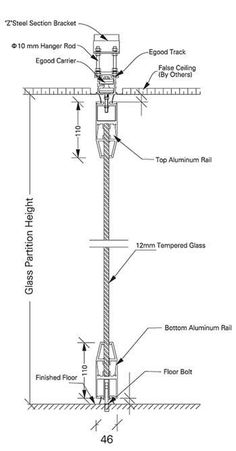 the diagram shows how to install an overhead handrail and other details for this project