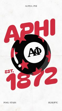 the poster for an event with red and black stars on it, which reads aphi est