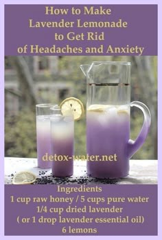 I really appreciate it. Incomparable information! Getting Rid Of Headaches, Lavender Lemonade, Healthy Drinks Recipes, Natural Detox, Body Detox, Water Recipes, Detox Water, Detox Juice, Health Drink