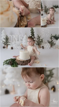 A White Winter ONEderland Cake Smash Session · KristeenMarie Photography Winter Themed One Year Old Birthday, Winter Onederland First Birthday Pictures, Winter Onederland First Birthday Photoshoot, Winter Onederland Smash Cake Photos, Winter Onederland Picture Ideas, Winter One Year Photoshoot, First Birthday Girl Photoshooting Winter, Cake Smash Winter Wonderland, 1 Year Birthday Winter Theme