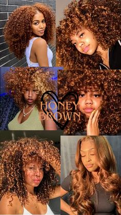 Dyed Brown 4c Hair, Hair Color For Afro Hair, Hair Color Ideas For Afro Hair, Black Curly Dyed Hair, Honey Blonde Tips On Natural Hair, Honey Brown Hair Curly Natural, Color Dye Hair Ideas, Honey Brown Dyed Hair Black Women, Highlights Honey Brown Hair