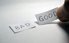 fake and good written on paper next to each other with the word bad in red