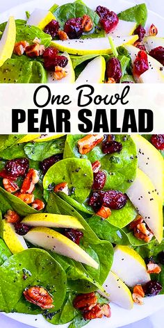 If you are looking for a quick and easy healthy lunch or a veggie side dish, you should really make this delicious pear salad. It comes together in less than 10 minutes in one pot or bowl. Loaded with mixed greens, cranberries, pecans, balsamic vinaigrette and for added flavor, you can also sprinkle crumbled blue cheese. Great addition to your Fall and Thanksgiving menu too.