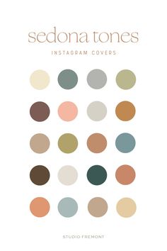 the cover of earth tones instagram covers, with different colors and sizes on it