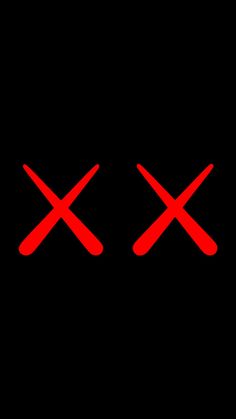 two crossed red crosses on a black background