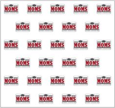 mom's day wallpaper with the word moms in red and white on it