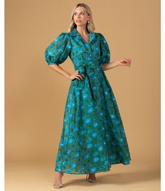 Abbey Glass Charlotte Floral Print Short Sleeve V-Neck Fit and Flare Dress | Dillard's Gown Green, Charlotte Dress, Evening Dresses Cocktail, Guest Dress, Floral Print Shorts, Collar Dress, Tie Belt, Cocktail Dress Party, Covered Buttons