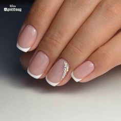 French Manicure Acrylic Nails, Unghie Sfumate, White Tips, Bridal Nail Art, French Manicure Nails, Bride Nails, Nail Designs Glitter, Nail Polish Designs, Bridal Nails